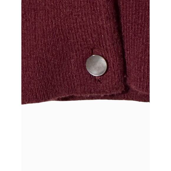 Ann Taylor XS Classic Button Front · Cotton Blend · Cardigan Sweater · Burgundy - Picture 4 of 8